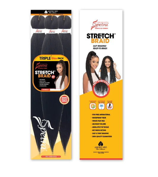 3X SPETRA PRE STRETCHED BRAIDING HAIR 25"