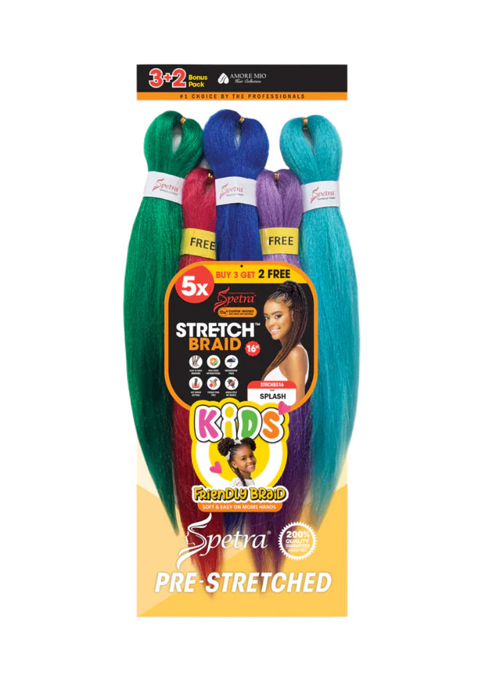 5X SPETRA KIDS BRAIDING HAIR 16"