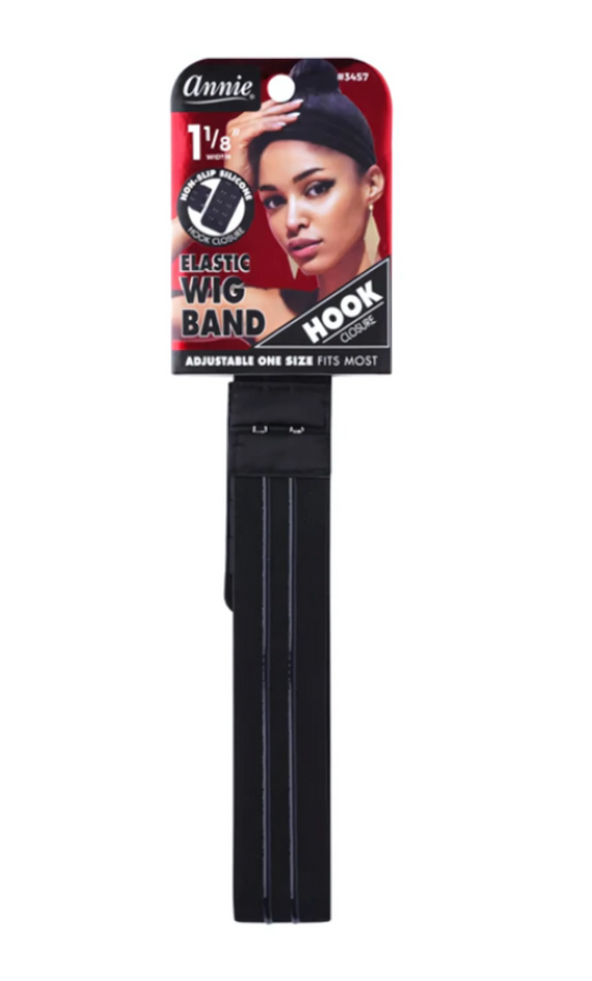 ANNIE HOOK WIG BAND 3CM SILICONE BLACK