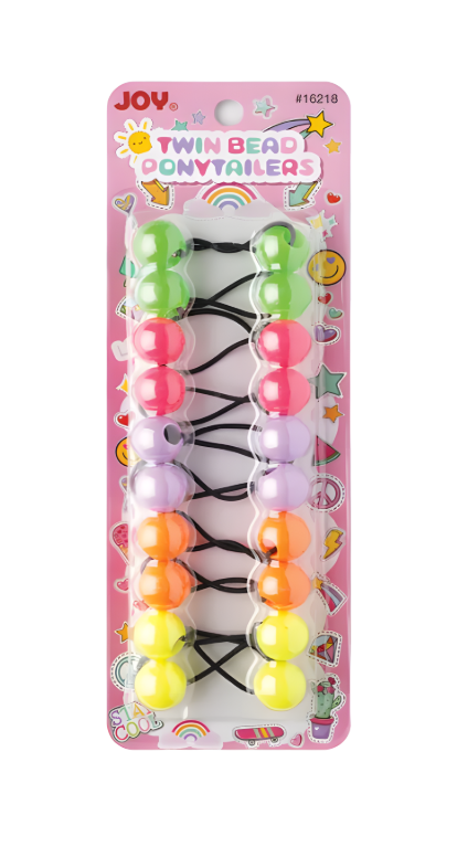 JOY TWIN BEAD PONYTAILERS ASST COLOR 04