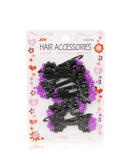 JOY DAISY BARRETS TWO TONE PURPLE BLACK