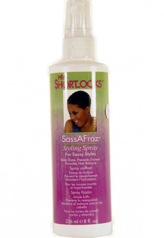 PINK SHORT LOOKS SASSAFRAZ STYLING SPRAY 8 FL OZ