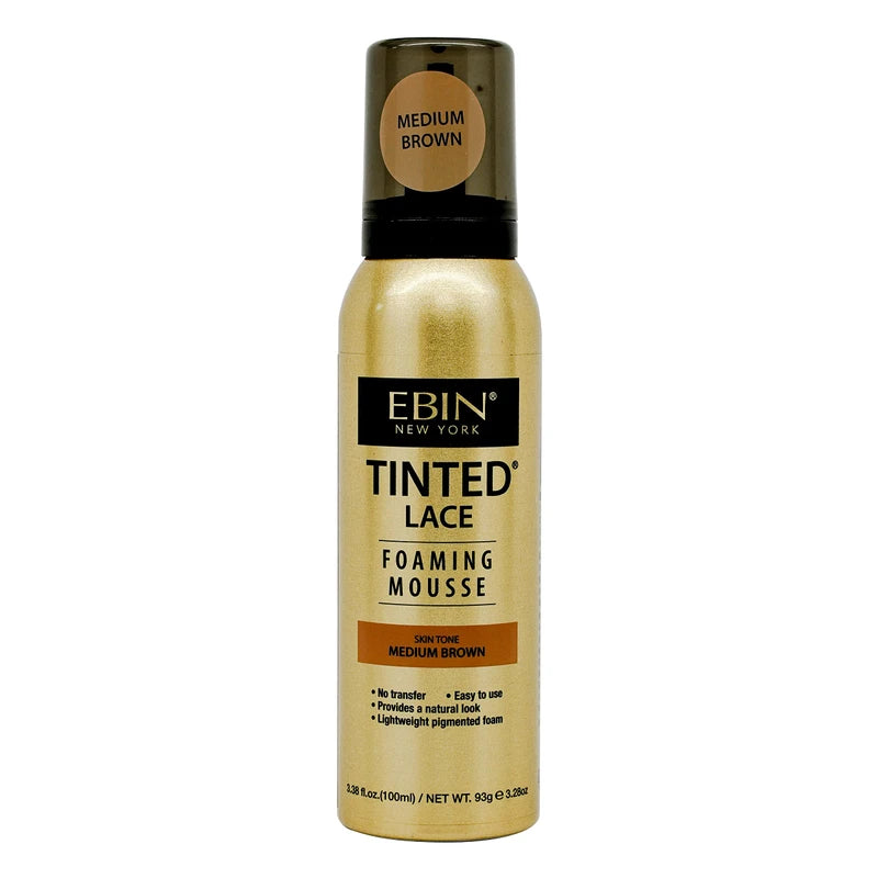 EBIN TINTED LACE FOAMING MOUSSE 3.38OZ MED BROWN