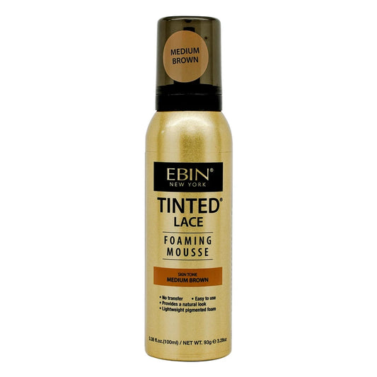 EBIN TINTED LACE FOAMING MOUSSE 3.38OZ MED BROWN