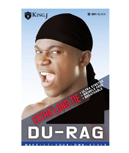 King. J Extra Long Tie Durag Black