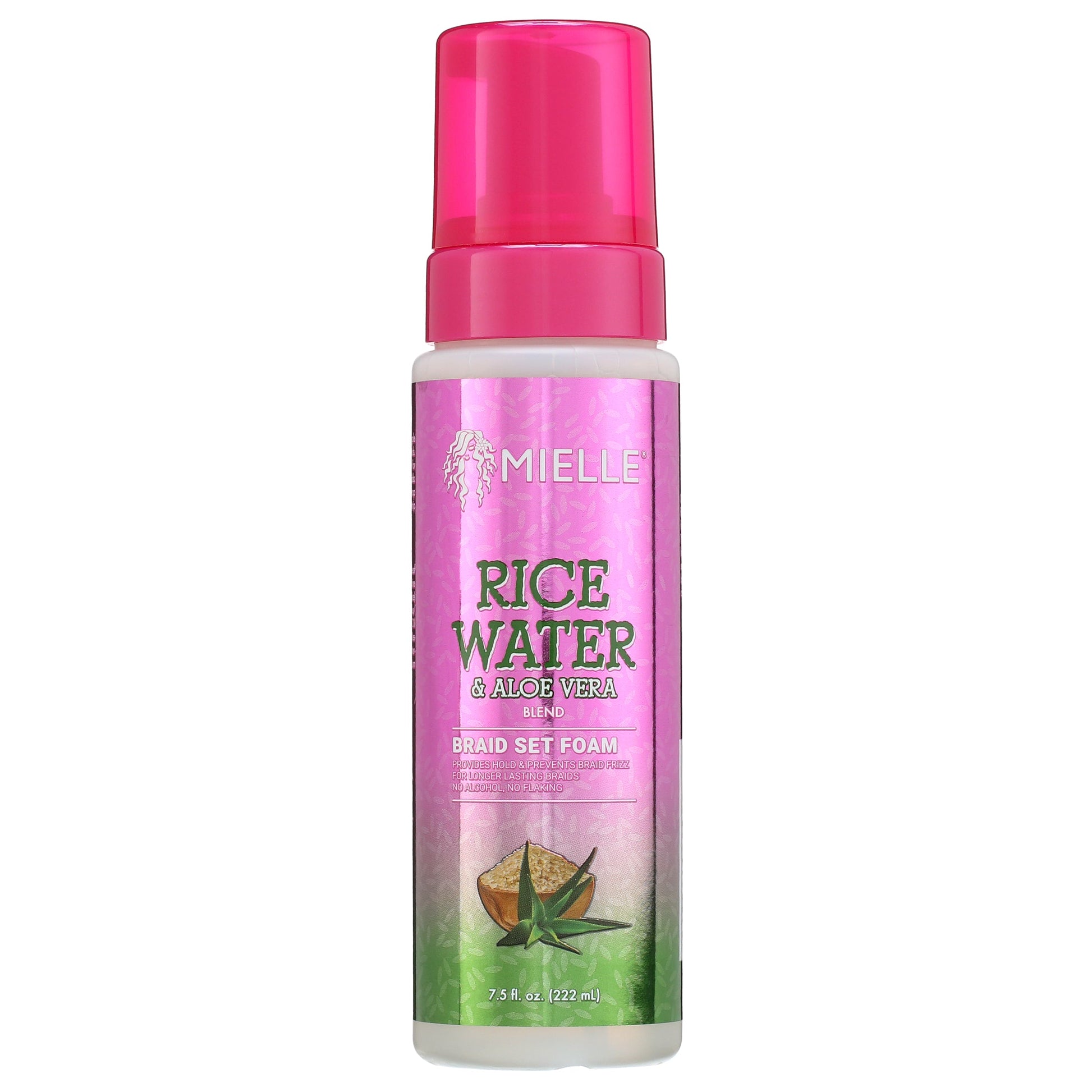 Mielle Rice Water Aloe Braid Foam Mousse 7.5oz for braids and protective styles