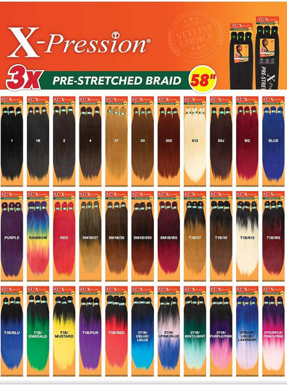 SENSATIONNEL 3X X-PRESSION PRE-STRETCHED BRAIDING HAIR 58"