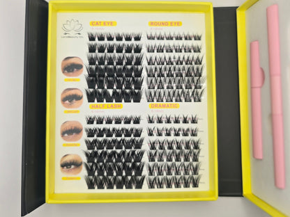 LaraBeauty Co. DIY Lash Clusters Kit |Black Box| Bond, Seal & Remover Included
