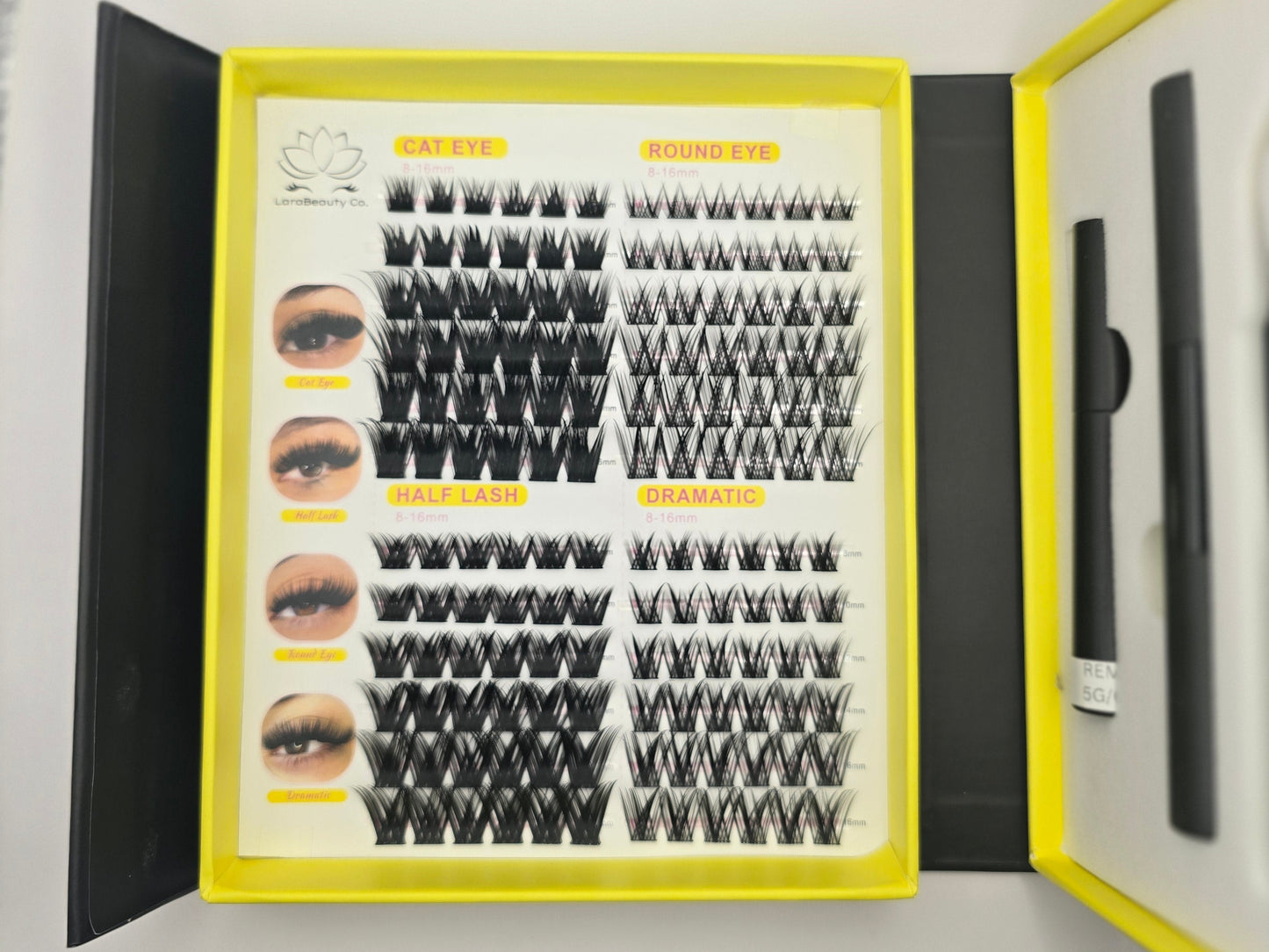 LaraBeauty Co. DIY Lash Clusters Kit |Black Box| Bond, Seal & Remover Included