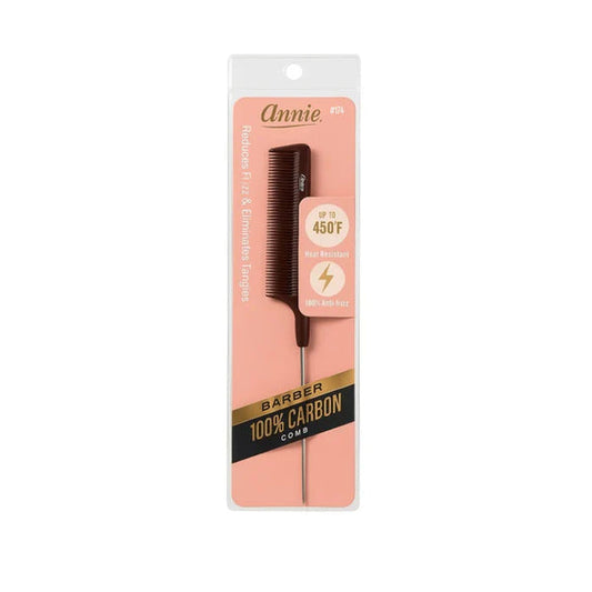 ANNIE CARBON PIN TAIL COMB BLACK